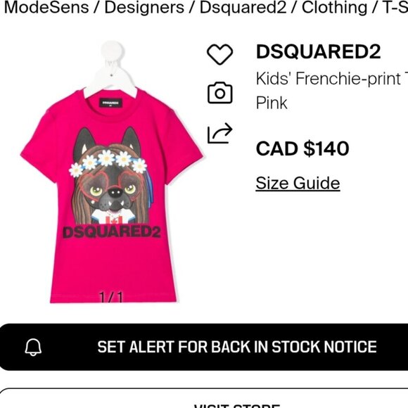 DSQUARED2 Kids Yellow Dog Graphic Tee - Size 8 Excellent Condition Like New - Picture 4 of 4